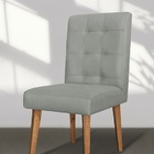 Kit Com 04 Cadeiras De Jantar Luna Suede Cinza Claro - Meu La