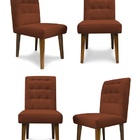 Kit Com 04 Cadeiras De Jantar Luna Suede Terracota - Meu Lar