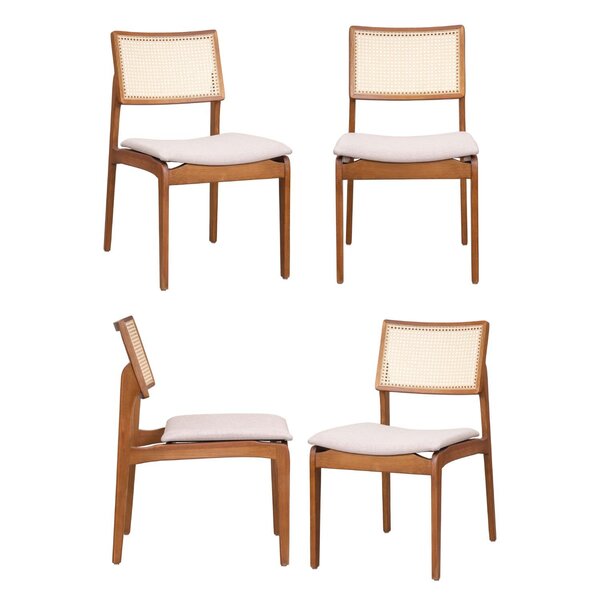 Kit Com 04 Cadeiras Madeira Maciça Estela Cabecasa Madeiraori
