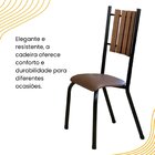 Kit Com 06 Cadeiras 105x50cm Goiânia Chocolate / Preto Fosco