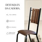 Kit Com 06 Cadeiras 105x50cm Goiânia Chocolate / Preto Fosco