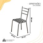 Kit Com 06 Cadeiras 105x50cm Maceió Mosaico Branco E Preto /