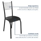 Kit Com 06 Cadeiras Bella 90cm X 48cm X 37cm Preto