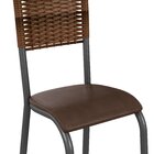 Kit Com 06 Cadeiras Mariana 100cm X 48cm X 39cm Prata/marrom