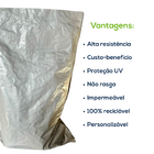 Kit Com 100 Un Saco Laminado Costurado Boca Aberta Branco 60x