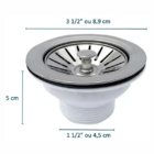 Kit Com 100 Unidades Válvula Para Pia De Cozinha Inox 3.1/2"