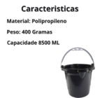 Kit Com 10 Baldes Reforçados 8,5 Litros Com Alça Preto