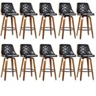 Kit Com 10 Banquetas Para Cozinha Milão Preto