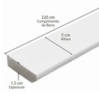 Kit Com 10 Barras Rodapé De Mdf 5cm X 15mm X 2.20m Revestido