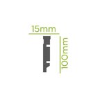 Kit Com 10 Barras Rodapé De Poliestireno 10cmx15mm Frisado 24