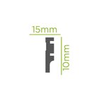 Kit Com 10 Barras Rodapé De Poliestireno 10cmx15mm Liso 24m B