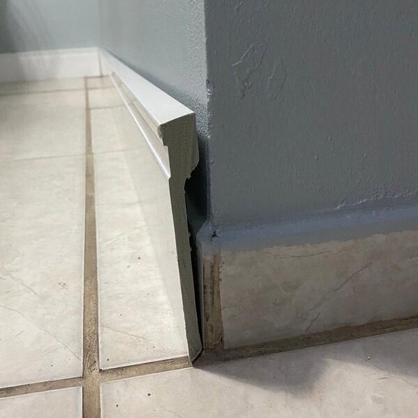 Kit Com 10 Barras Rodapé De Poliestireno 12cm X 15mm Sobrepor