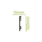 Kit Com 10 Barras Rodapé De Poliestireno 15cmx15mm Liso 24m B