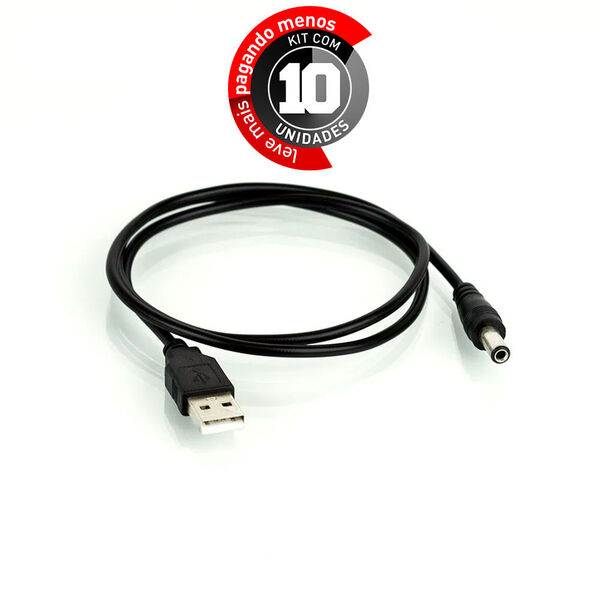 Kit Com 10 Cabos De Força Usb Para P4 Dc Power Plug