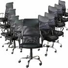 Kit Com 10 Cadeiras Presidente Em Tela Mesh Pel-8009 Preta