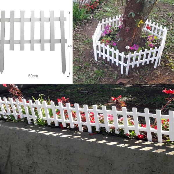 Kit Com 10 Cercas Para Jardim 50x40cm Madetop P Branca