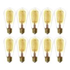 Kit com 10 Lâmpadas Incandescente de Filamento Pêra Luz Amarela 40W Taschibra 127V (110V)