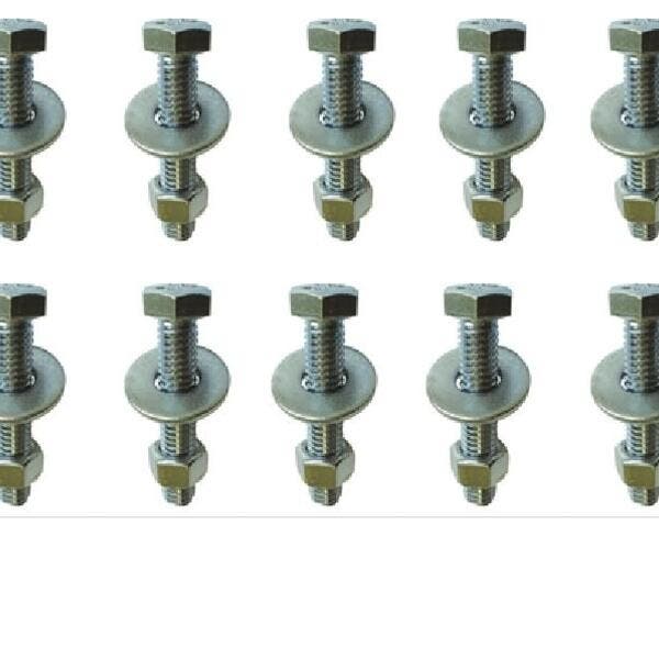 Parafusos Polegadas Kit Com 10 Parafusos, Arruela E Porcas 1/4x2 Polegadas | Leroy Merlin