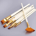 Kit Com 10 Pincéis Aquarela Sintético Nylon Acrílico E Óleo