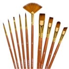 Kit Com 10 Pincéis Para Pintura Aquarela Óleo Acrílico