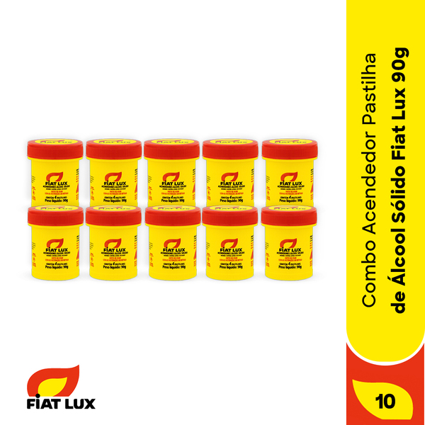 Kit com 10 potes de Acendedor pastilha de álcool sólido Fiat