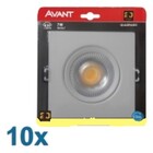 Kit Com 10 Spots Quadrado 7w Avant Branco Neutro