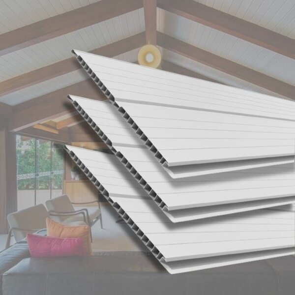 Kit Com 120 M² Forro De Pvc 8mm X 20cm X 3m Permatti Branco