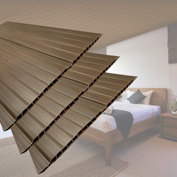 Kit Com 120 M² Forro De Pvc 8mm X 20cm X 3m Permatti Imbuia