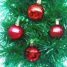 Kit Com 12 Bolas Enfeites De Natal Globo Brilhante Vermelho F