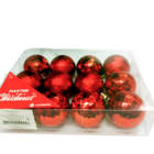 Kit Com 12 Bolas Enfeites De Natal Globo Brilhante Vermelho F