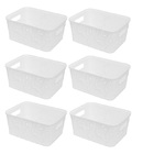 Kit Com 12 Caixas Organizadoras 2,2 Litros Renda Floral Sem T