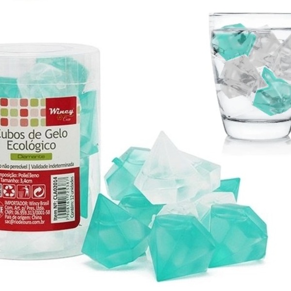 Kit Com 12 Cubos De Gelo Artificial Ecológico Reutilizável -