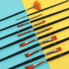 Kit Com 12 Pincéis Aquarela Sintético De Nylon - Acrílico