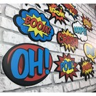 KIT COM 12 PLACAS MDF - BALÕES SUPER HERÓIS CARTOON EXPLOSÃO