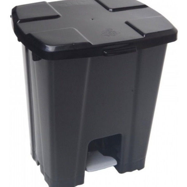 Kit Com 13 Lixeira Plástica 30 Litros Com Pedal Cinza