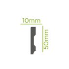 Kit Com 15 Barras Rodapé De Poliestireno Slim 5cmx10mm Liso 3