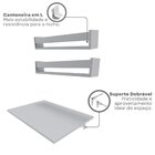 Kit Com 1 Escrivaninha Suspensa 60cm E 2 Prateleiras  Cinza C