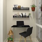 Kit Com 1 Escrivaninha Suspensa 60cm E 2 Prateleiras  Preto