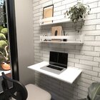 Kit Com 1 Escrivaninha Suspensa 80cm E 2 Prateleiras  Branco