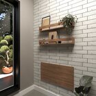 Kit Com 1 Escrivaninha Suspensa 80cm E 2 Prateleiras  Carvalh