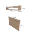 Kit Com 1 Escrivaninha Suspensa 80cm E 2 Prateleiras  Carvalh