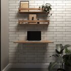 Kit Com 1 Escrivaninha Suspensa 80cm E 2 Prateleiras  Carvalh