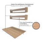 Kit Com 1 Escrivaninha Suspensa 80cm E 2 Prateleiras  Carvalh