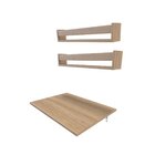 Kit Com 1 Escrivaninha Suspensa 80cm E 2 Prateleiras  Carvalh