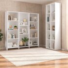 Kit Com 1 Estante Livreiro 11 Nichos Odelia E 2 Estantes Modu