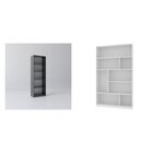 Kit Com 1 Estante Multiuso 5 Nichos Montreal E 1 Estante Para