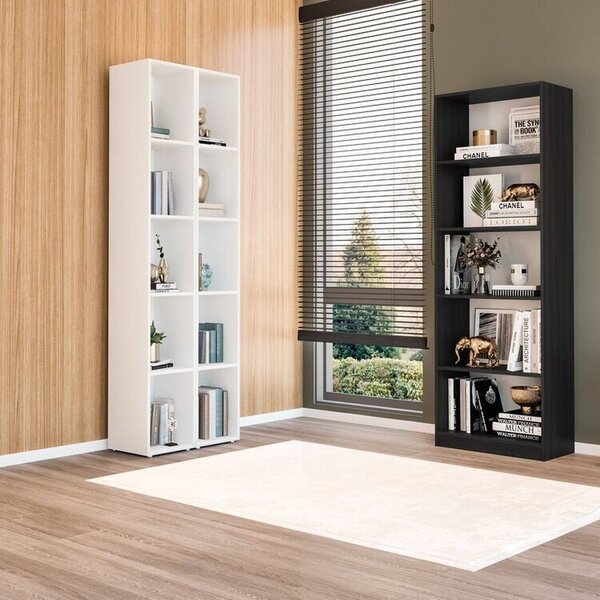 Kit Com 1 Estante Multiuso 5 Nichos Montreal E 2 Estantes Hor