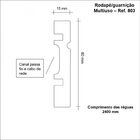 Kit Com 20 Barras Rodapé De Mdf 8cmx15mmx2,40m Guarnição Com