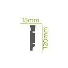 Kit Com 20 Barras Rodapé De Poliestireno 12cmx15mm Frisado 48