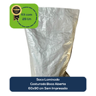 Kit Com 25 Un Saco Laminado Costurado Boca Aberta Branco 60x9